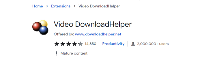 Chrome Extension Video DownloadHelper