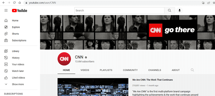 Copy CNN Channel URL