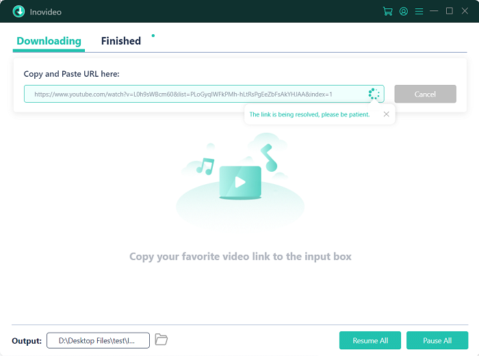 Paste Playlist URL to Song Downloader Inovideo