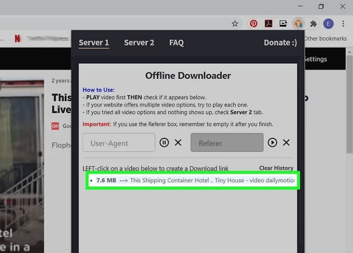 Click the Name of Video with Offline Downloader