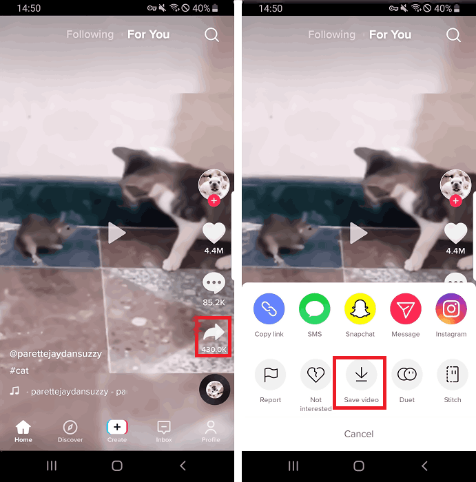 Download TikTok Video in MP4 on Android