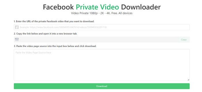 private facebook video downloader