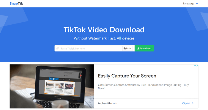 Online TikTok Downloader no Watermark SnapTik