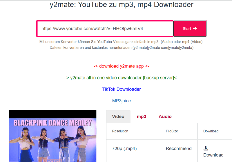 Y2Mate YouTube Video downloaden